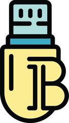 Fototapeta premium This vector illustration depicts a hardware wallet storing one bitcoin, emphasizing the concept of secure offline cryptocurrency storage