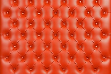 The image showcases a luxurious red tufted pattern with a classic button design, creating a plush and sophisticated look that's ideal for interior design concepts.