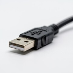 usb type A cable on white background