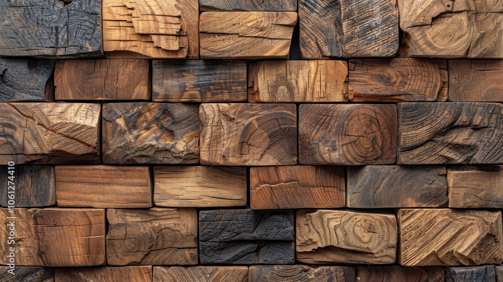 Poster a collection of wooden blocks in different shapes and shades is arranged neatly, showcasing the uniq