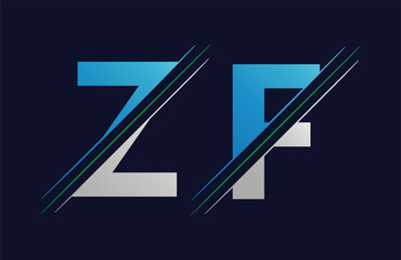 Abstract zf letter logo design template. Vector Logo Illustration.