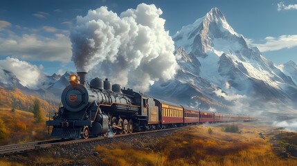 Fototapeta premium train in the mountains