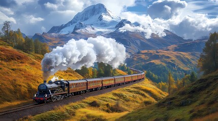 train in the mountains