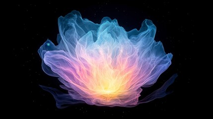 Fototapeta premium Ethereal Floral Explosion in Multicolored Glow