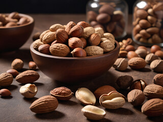 An array of nuts highlighting their textures and colors.