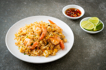 fried shrimps fried rice on plate
