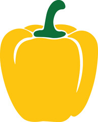 Yellow bell pepper vector logo icon capsicum.