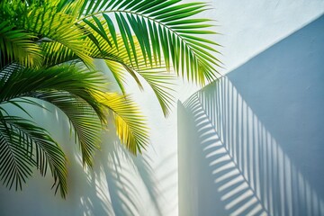 Fototapeta premium Modern minimalism, evocative, capturing the essence of palm trees.