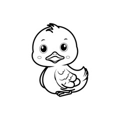 Duck on white background