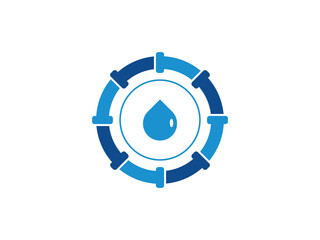 plumbing pipe shape circle service design vector icon on transparent background