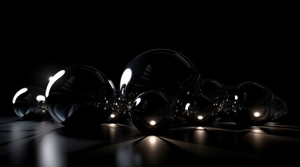Illuminated Orbs Floating in Space