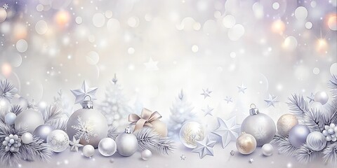 christmas background with balls and snowflakes