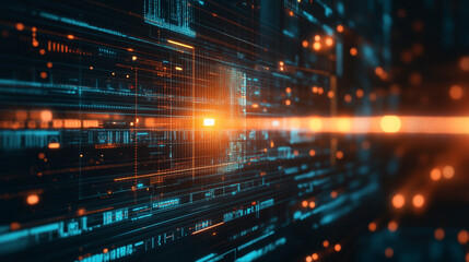 Fototapeta premium Futuristic Data Center Interface