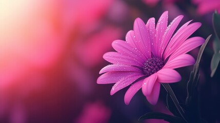 Obraz premium Dew on Pink Flower Petals with Soft Background