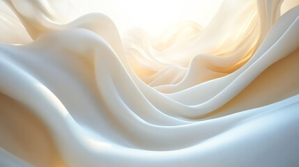 Fototapeta premium Smooth, flowing white lines and curves on a light background create an elegant composition that conveys movement and grace, perfect for design projects requiring a touch of sophistication and fluidity