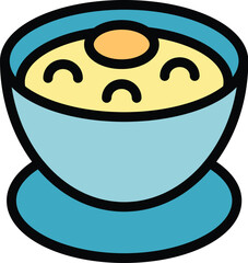 This icon features a bowl of baby food puree, complete with a perfectly placed yolk, symbolizing healthy eating habits for infants