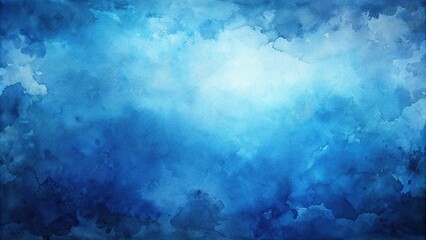 Fototapeta premium watercolor painting of dark to light blue gradient flow