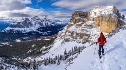 Snowy Mountain Adventure in Winter Landscape