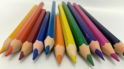 Vibrant Colored Pencils Laid in Artistic Arrangement