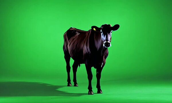 cow on green screen