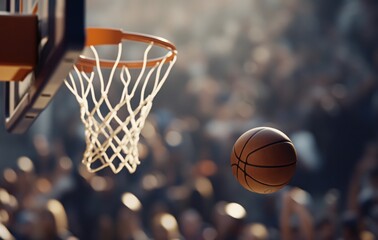 Fototapeta premium Basketball Hoop Net Ball Game Sport Competition Success Goal Action Play