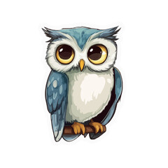 Fototapeta premium High-Quality Owl Character Sticker Icon Illustration: Downloadable for Personal Use 