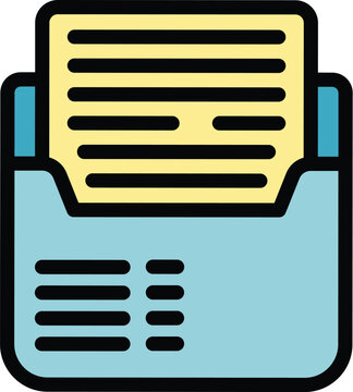 recommend clip art: This colorful icon design depicts a folder containing a document, symbolizing data organization and archiving
