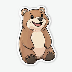 Fototapeta premium Cute Kawaii Bear Sticker - Adorable Anime Character