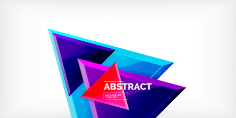 Abstract background - glossy triangles. Vector Illustration For Wallpaper, Banner, Background, Card, Book Illustration, landing page