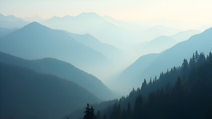 Obraz premium misty mountain landscape