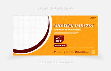 Fototapeta premium Template design Food banner for promotion. eateries, restaurant, cafe and more purpose promotion