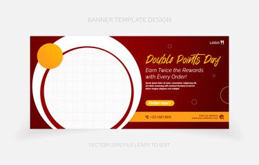 Obraz premium Template design Food banner for promotion. eateries, restaurant, cafe and more purpose promotion