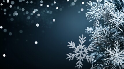 Snowflakes on black background
