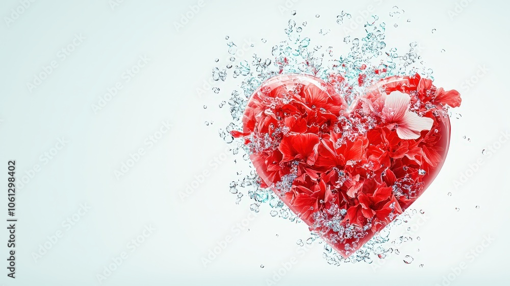 Poster a realistic red heart image without a background, high-quality and perfect for adding a touch of lov