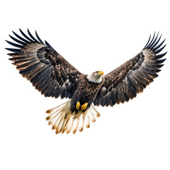 Naklejka premium Bald Eagle in Flight on Transparent Background