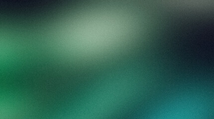Noise texture grainy background, green blue black abstract glowing vibrant color gradient shape, dark retro banner poster header backdrop design
