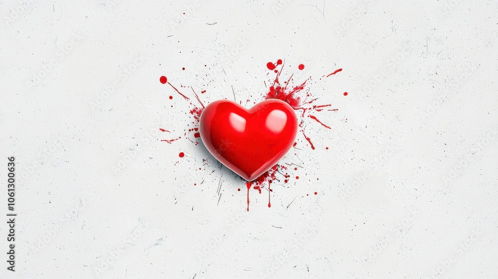 Poster a high-resolution red heart with no background, ideal for adding a romantic touch to any image or gr