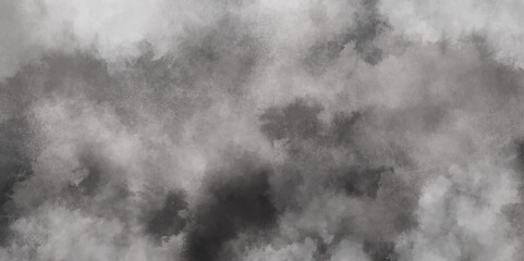 Abstract white and gray isolated cloud cumulus clouds. Gray aquarelle painted realistic fog or mist smoky textured canvas design. White and ash messy wall stucco texture background.	
