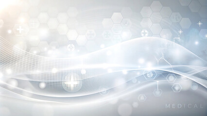 with blurred medical element wave abstract background