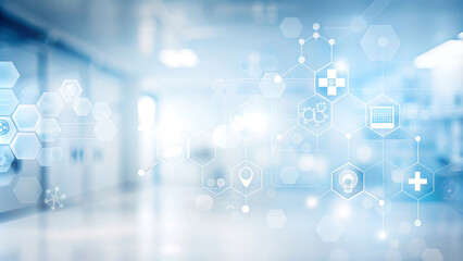 with blurred medical element wave abstract background