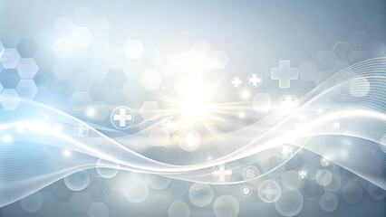 with blurred medical element wave abstract background