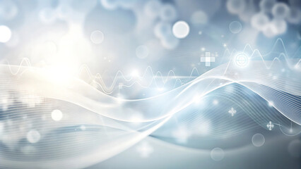 with blurred medical element wave abstract background