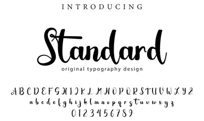 Standard Font Stylish brush painted an uppercase vector letters, alphabet, typeface