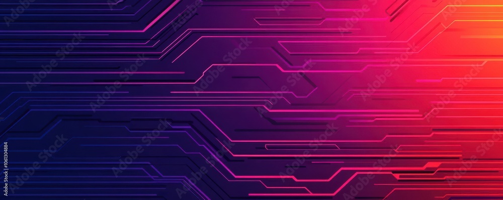 Poster a vibrant, abstract background featuring flowing lines that create a dynamic tech-inspired design in