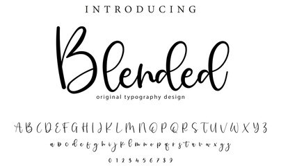Blended Font Stylish brush painted an uppercase vector letters, alphabet, typeface