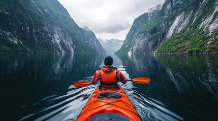Kayaking Adventure Through Majestic Fjord