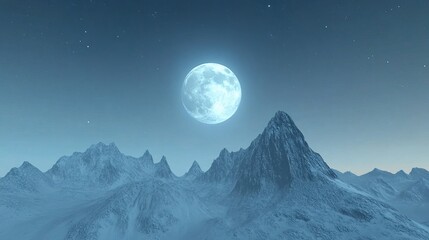 Moon over the mountains. Seamless looping 4K time lapse video footage
