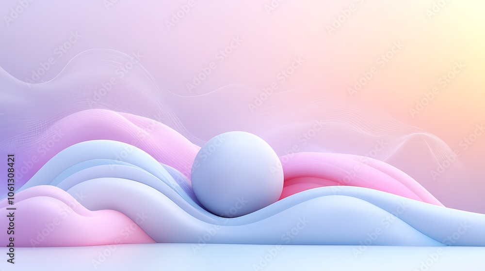 Poster create stunning abstract designs using soft shapes and fluid colors for visual impact