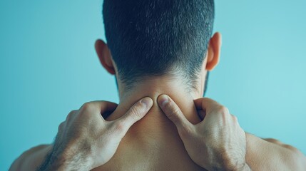 Naklejka premium Discover effective techniques to relieve neck pain and improve wellness