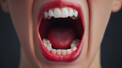 Explore the intricacies of oral health and hygiene through stunning visuals of an open mouth